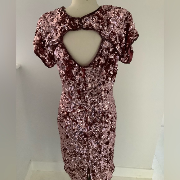 stenay silk fully pink sequin encrusted dress - Picture 2 of 9